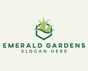 Gardening Grass Lawn logo design