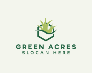 Gardening Grass Lawn logo design