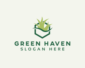 Gardening Grass Lawn logo design