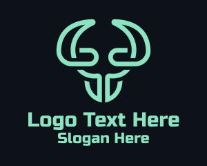 Green Bull Head Tech Logo