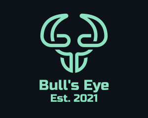 Green Bull Head Tech logo design