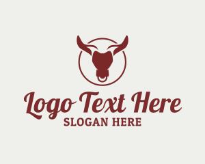 Cattle - Red Bull Horns logo design