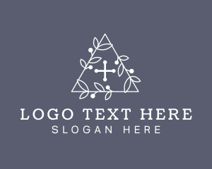 Triangle Leaf Cross  Logo