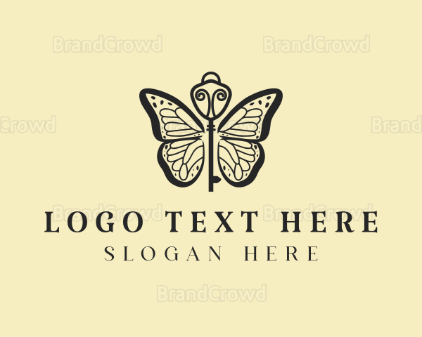 Elegant Butterfly Key Logo