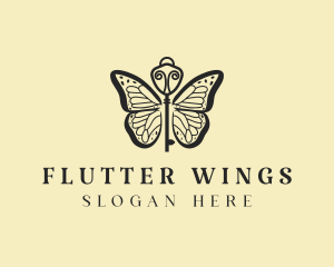 Butterfly - Elegant Butterfly Key logo design