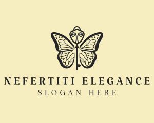 Elegant Butterfly Key  logo design