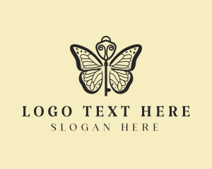 Keysmith - Elegant Butterfly Key logo design