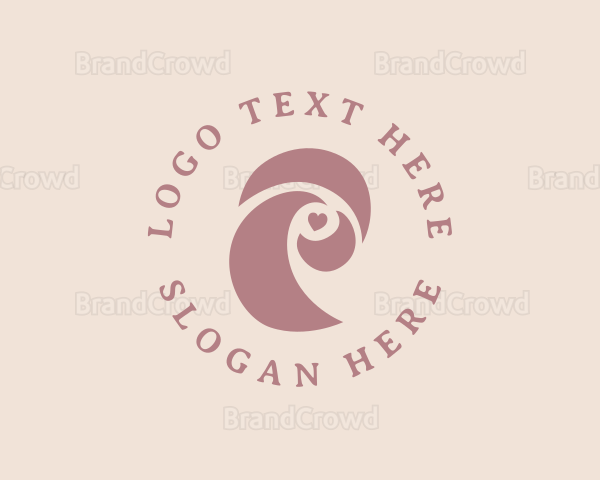Rose Swirl Letter P Logo