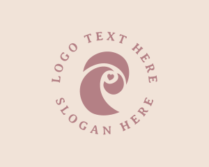 Beauty - Rose Swirl Letter P logo design