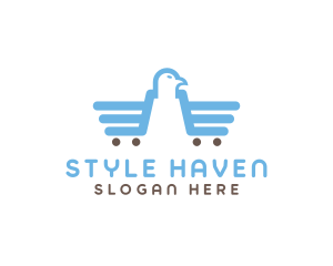 Supermarket - Eagle Shopping Cart logo design