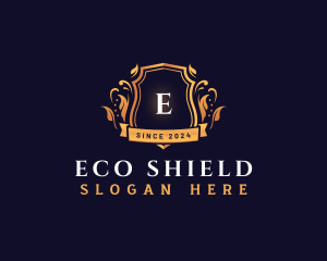 Shield Crest Leaf logo design