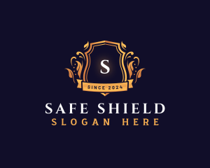 Shield Crest Leaf logo design