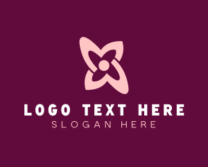 Simple Pink Flower logo design