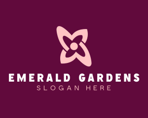 Simple Pink Flower logo design