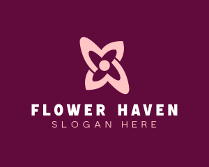 Simple Pink Flower logo design