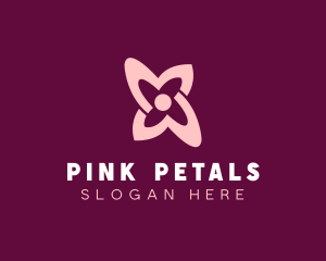 Simple Pink Flower logo design