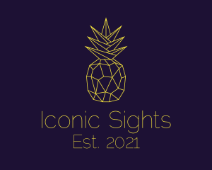 Minimal Pineapple Fruit logo design