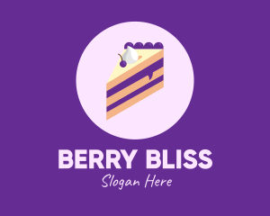 Blueberry Cake Slice logo design