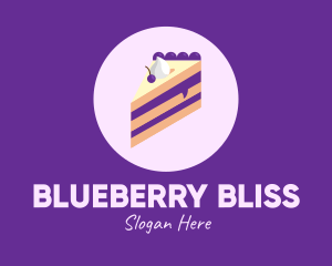 Blueberry - Blueberry Cake Slice logo design