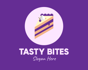 Delicious - Blueberry Cake Slice logo design