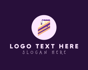 Baker - Blueberry Cake Slice logo design