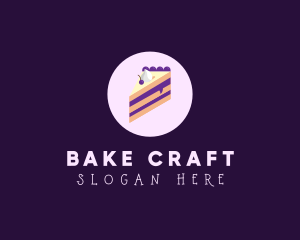 Blueberry Cake Slice logo design