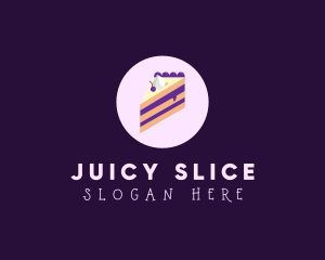 Blueberry Cake Slice logo design