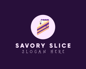 Blueberry Cake Slice logo design