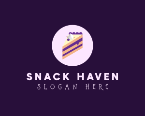 Blueberry Cake Slice logo design