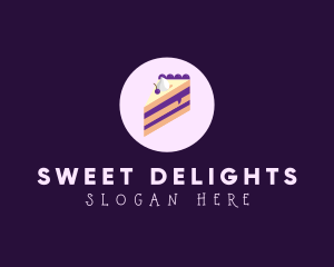 Blueberry Cake Slice logo design