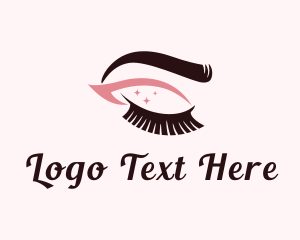 Makeup Tutorial - Eyebrow & Lashes Makeup logo design
