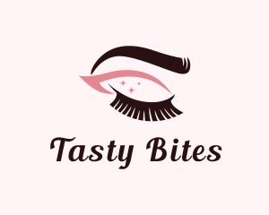 Makeup Tutorial - Eyebrow & Lashes Makeup logo design