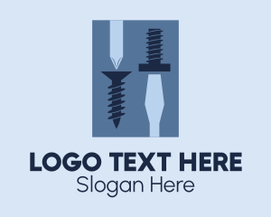 Fix - Blue Screws & Screwdrivers logo design