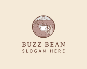 Caffeine - Relaxing Outdoor Cafe logo design