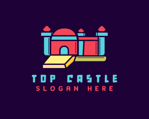 Colorful Inflatable Toy Castle logo design