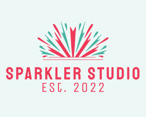 Sparkler - New Year Fireworks Festival logo design