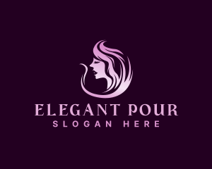 Elegant Woman Hair logo design