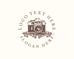 Vintage - Floral Wedding Photography logo design