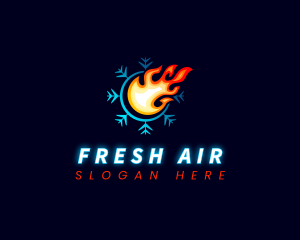 Hot Cold HVAC logo design