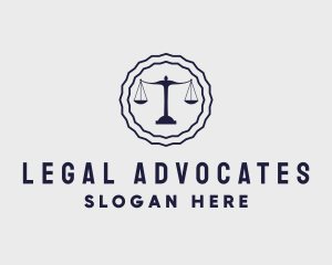 Scale Justice Lawyer Badge logo design