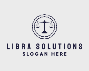 Libra - Scale Justice Lawyer Badge logo design