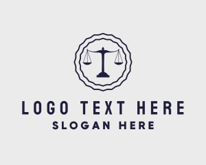 Justice - Scale Justice Lawyer Badge logo design