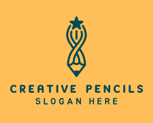 Star Pencil Twist logo design