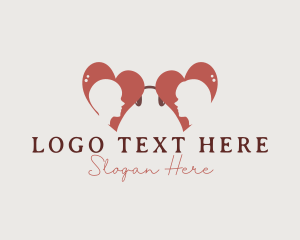 Couple - Heart Love Eyewear logo design