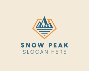 Skiing - Diamond Mountain Peak logo design