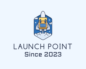 Takeoff - Rocket Launch Backpack logo design