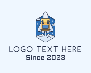 School - Rocket Launch Backpack logo design