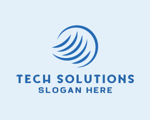 Solutions - Hvac Cooling Waves logo design