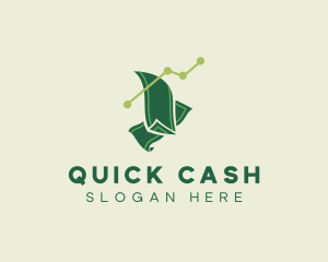 Cash - Money Cash Stocks logo design