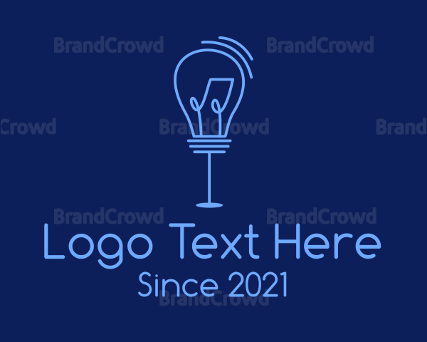 Blue Standing Light Bulb Logo